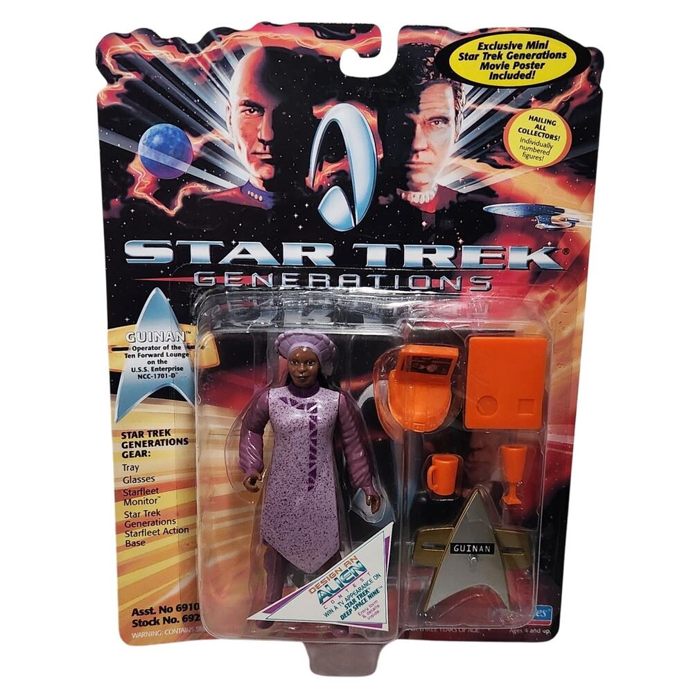 Star Trek Generations Vintage Guinan Action Figure Playmates 1994 New Sealed